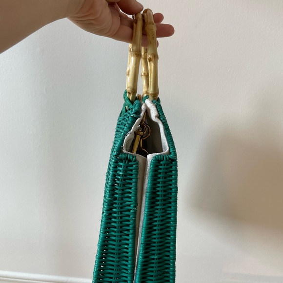 Zara green woven handbag - Picture 3 of 4